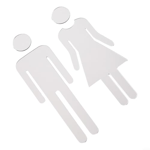 Toilettenschild in Form von Mann und Frau, selbstklebend, langlebiges Material (Silber) von Eawfgtuw