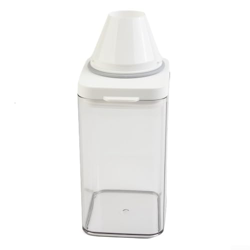 Transparente Waschpulver-Aufbewahrungsbox, starker luftdichter Verschluss, feuchtigkeitsbeständig (1100 ml) von Eawfgtuw