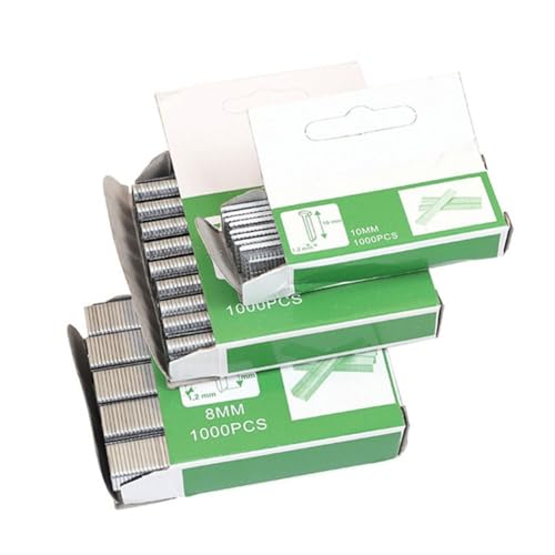 U-förmige, Tür- und T-förmige Möbelklammern und Polsternägel, Stahl, DIY-Befestigungselemente für Holzbefestigung, Sofa-Reparatur, Kabelmanagement, Bücher (10 mm), 1000 Stück von Eawfgtuw