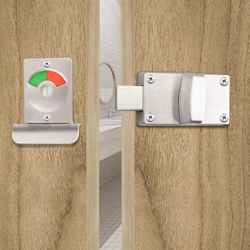 WC-Kabinenschloss aus Aluminiumlegierung mit freistehender Anzeige, Sichtanzeigerschraube und WC-Türriegel, rostbeständiges Türschloss für öffentliche Toiletten WC-Kabinenschloss aus Aluminiumlegierung mit freistehender Anzeige, Sichtanzeigerschraube und WC-Türriegel, rostbeständiges Türschloss für öffentliche Toiletten von Eawfgtuw