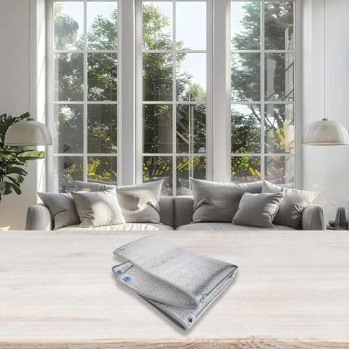 Wärmedämmfolie für Fenster, mit 8 mm Perlbaumwolle und doppelseitiger Aluminiumfolie, thermisch reflektierende Folie, Sonnenschutz für Fenster, energiesparend, hitzeblockierend, 80 x 100 cm von Eawfgtuw