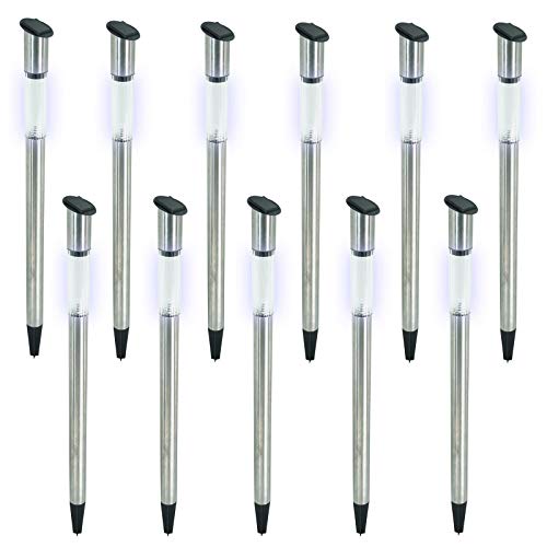 Eaxus 12er Set Solar LED Lampe Edelstahl 70cm Solarleuchte Garten Leuchte Solarlampe Gartenleuchte Gartenlampe Wegleuchte Mit Erdspieß Eaxus 12er Set Solar LED Lampe Edelstahl 70cm Solarleuchte Garten Leuchte Solarlampe Gartenleuchte Gartenlampe Wegleuchte Mit Erdspieß von Eaxus