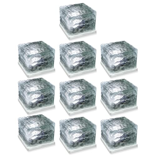 Eaxus® 10er Set LED Solar Leuchte "Solar Cube" - Eiswürfel als Wohnzimmer-Deko & Gartendeko von Eaxus