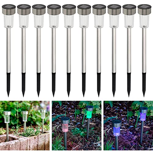 Eaxus® 10er Set LED Solarleuchten für den Garten - RGB Farbwechsel, IP44 von Eaxus