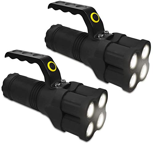 Eaxus® 2er Set LED Handscheinwerfer/Taschenlampe LED mit Griff - extrem hell, 200 Meter von Eaxus