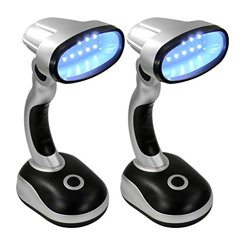 Eaxus® 2er Set LED Schreibtischlampe - kabellose Tischleuchte, tageslicht Silber von Eaxus