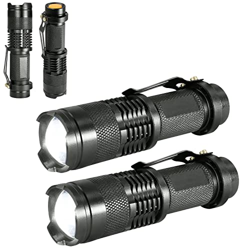 Eaxus® 2er Set LED Taschenlampe Glow-X - Profi Minitaschenlampe mit Clip, extrem hell von Eaxus