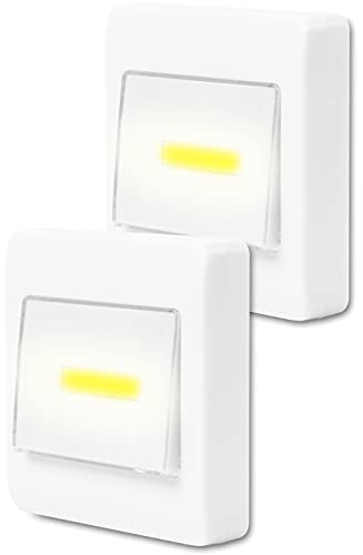Eaxus® 2er Set LED Unterbauleuchte - Wandlampe Batteriebetrieben - Küchenleuchte, Lichtschalter für Küche, Garage & Co. Schrankleuchte, Weiß von Eaxus