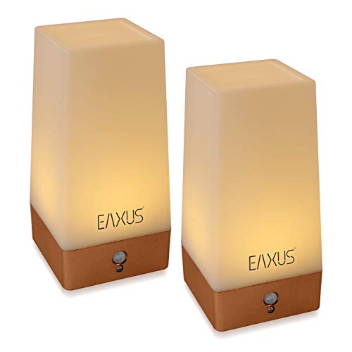 Eaxus® 2er Set Nachtlampe - Kabellose Nachttischleuchte mit Bewegungssensor & Dämmerungssensor von Eaxus