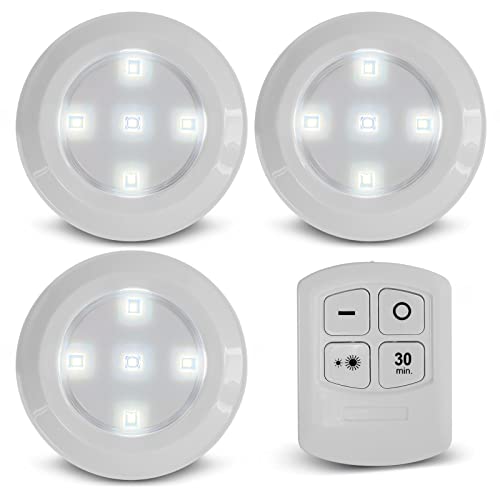 Eaxus® 3er Set LED Lampe Batteriebetrieben - LED Unterbauleuchte mit Fernbedienung und Timer von Eaxus