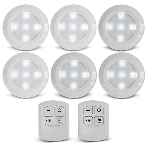 Eaxus® 6er Set LED Lampe Batteriebetrieben - LED Unterbauleuchte mit Fernbedienung und Timer von Eaxus