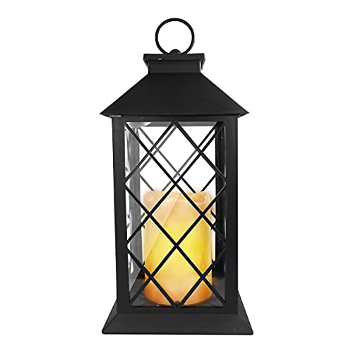Eaxus® Laterne mit warmweißer LED Kerze. Garten & Wohnzimmer Deko Lampe mit Flammeneffekt von Eaxus