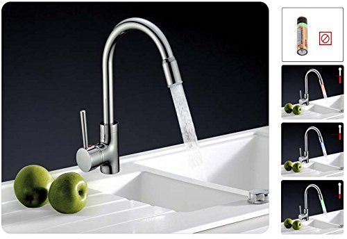 Eaxus Design LED Küchen Spültisch Armatur Küchenarmatur Wasserhahn Chrom von Eaxus