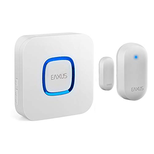 Eaxus Funk Durchgangsmelder mit Türgong und Sensor 182m Reichweite, Weiß, Tür- und Fensteralarm, Motion Detector, gong3 von Eaxus