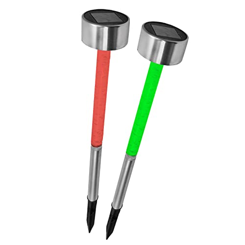 Eaxus® 2x LED Solarlampen für Außen - Deko Gartenleuchten/Gartenlaternen mit RGB Farbwechsel, Kabellos von Eaxus