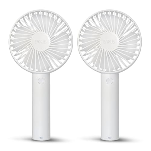 Eaxus Mini Handventilator airX | 800 mAh Akku | 3 Geschwindigkeiten | USB-C | wiederaufladbar | mit Standfuß & Handschlaufe | tragbarer Ventilator für unterwegs | weiß | 2er Set Eaxus Mini Handventilator airX | 800 mAh Akku | 3 Geschwindigkeiten | USB-C | wiederaufladbar | mit Standfuß & Handschlaufe | tragbarer Ventilator für unterwegs | weiß | 2er Set von Eaxus