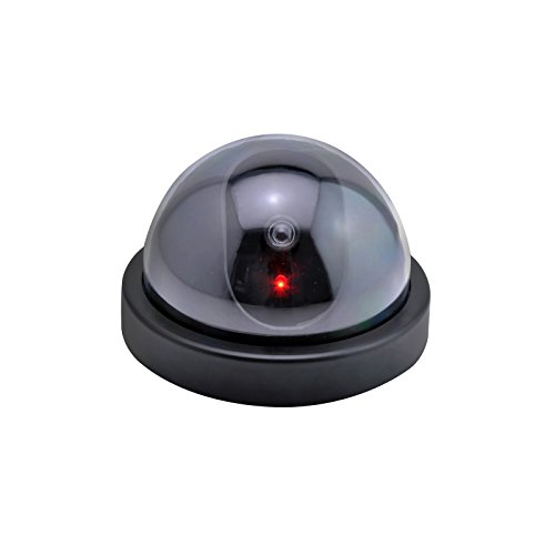 Eaxus®️ Überwachungskamera Attrappe in Dome/Kuppelform, Schwarz. Kamera Dummy/Fake CCTV mit Blinkender roter LED. Videoüberwachung/Schutz vor Einbrechern. Außenkamera. von Eaxus