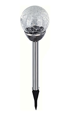 Eaxus Edelstahl LED Solar Gartenleuchte Kugel mit Crackle-Licht Solarlampe Solarleuchte Deko Garten Leuchte Farbwechsel Lampe von Eaxus