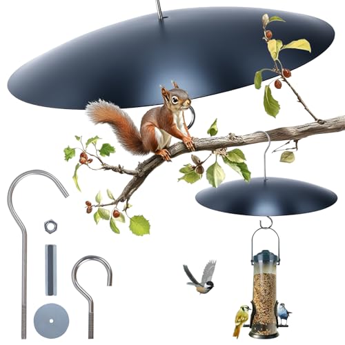 Eazy2hD Eichhörnchensichere Vogelfutterspender, hängendes Eichhörnchen-Leitblech für Vogelfutterstangen, Metall, Eichhörnchensicher, Kuppelblech, Wetterschutzabdeckung für draußen, sicherer von Eazy2hD