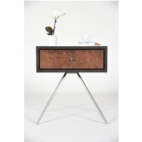 steingrauer Nachttisch Mit 1 Schublade Aus Antikem Fassholz von EbanisteriaCavallaro