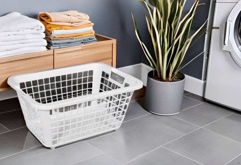 Ebaxx Wäschekorb 69 Liter Groß Wäschewanne Plastik Kunststoff Weiß Grau Anthrazit von Ebaxx