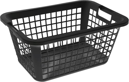 Großer Wäschekorb 69 Liter Kapazität 62x43x27 cm mit Griffen Plastik Kunststoff (Anthrazit) von Ebaxx