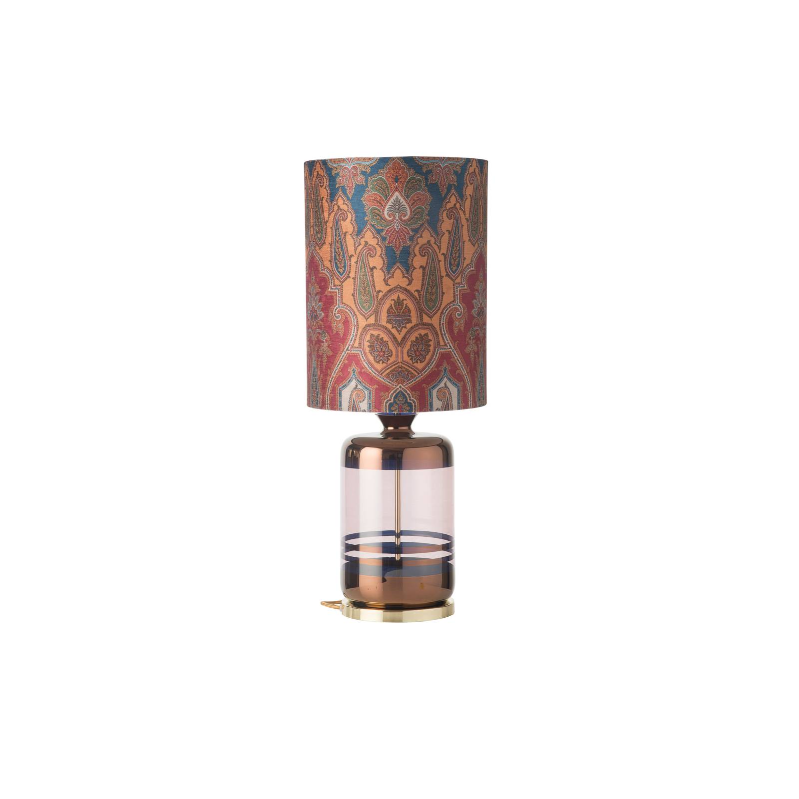 EBB & FLOW Pillar Tischlampe, Brocade blue/red von Ebb & Flow