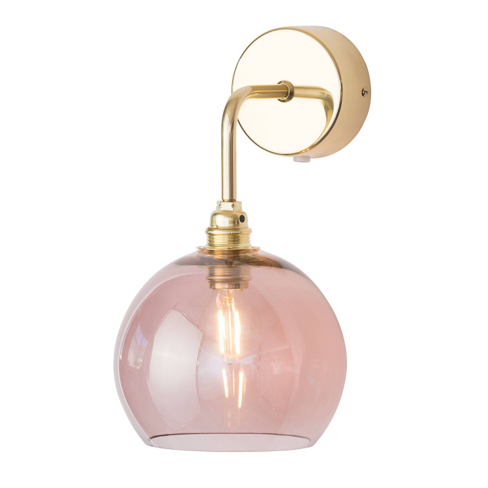 EBB & FLOW Rowan Wandlampe gold Schirm rosé-braun von Ebb & Flow