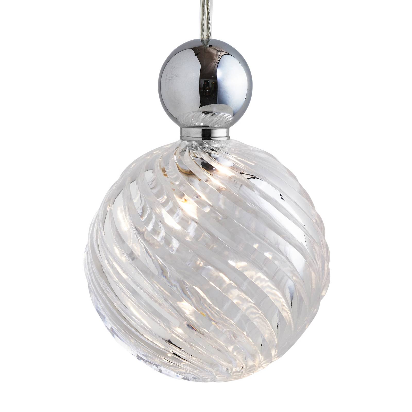 EBB & FLOW Uva L Hänge Ball silber klar swirl EBB & FLOW Uva L Hänge Ball silber klar swirl von Ebb & Flow