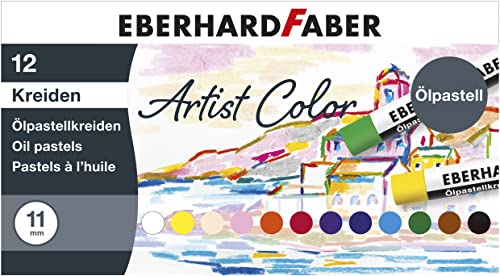 Eberhard Faber 522012 - Artist Color Ölpastellkreiden in 12 leuchtenden Farben, bruchsicher, im Kartonetui, für modernes Grafikdesign, feine Zeichnungen und farbstarke Aquarelle von Eberhard Faber