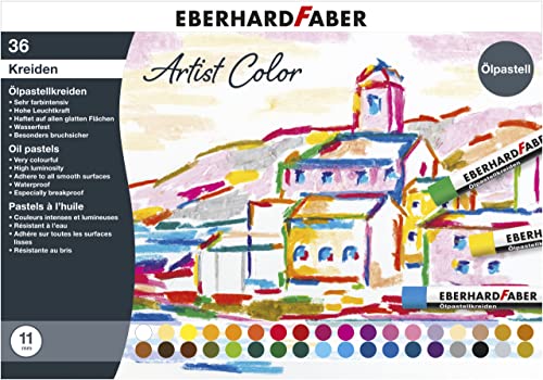 Eberhard Faber 522036 - Artist Color Ölpastellkreiden in 36 leuchtenden Farben, bruchsicher, im Kartonetui, für modernes Grafikdesign, feine Zeichnungen und farbstarke Aquarelle von Eberhard Faber