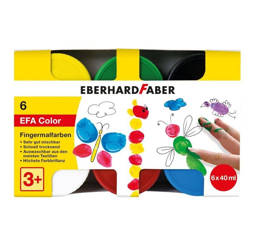 Eberhard Faber Kreativset EFAColor Fingermalfarbe in Schachtel, 6x 40 ml, (6-tlg), 6-tlg von Eberhard Faber