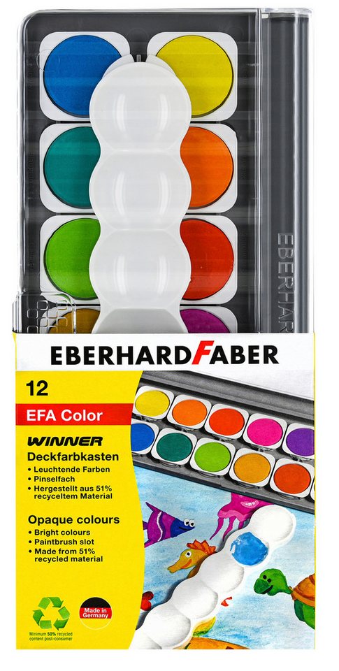 Eberhard Faber Malpalette Winner Deckfarbkasten, 12 oder 24 Farben von Eberhard Faber