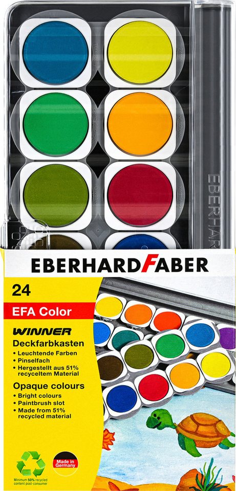 Eberhard Faber Malpalette Winner Deckfarbkasten, 12 oder 24 Farben von Eberhard Faber