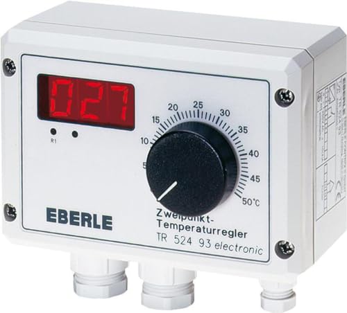 Eberle Controls 052493140000 Temperaturregler TR 524 93 (ohne Fühler, mit digitaler Anzeige, für Wandmontage, Zweipunkt-Temperaturregler) von Eberle Controls