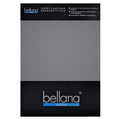 Bellana Aqua-Jersey Spannbettlaken für Wasserbetten mit 3% Elastan / 180-200 x 200-220 cm in Grau von Bellana