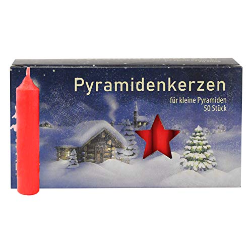 16er Pack Pyramidenkerzen klein, rot ca. 14 x 74 mm (16 x 50 Stück), Weihnachtskerzen, Adventskerzen, Christbaumkerzen, Baumkerzen, Kerzen von Ebersbacher Kerzen