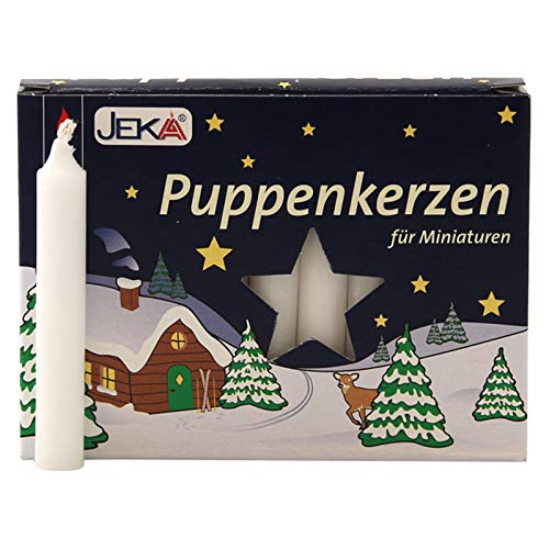 20er Pack Puppenkerzen weiß ca. 10 x 65 mm (20 x 20 Stück), Puppenlichter, Miniaturkerzen, Weihnachtskerzen, Kerzen von Ebersbacher Kerzen