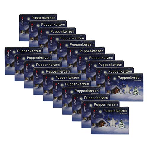 20er Pack Puppenkerzen weiß ca. 7 x 65 mm (20 x 40 Stück), Puppenlichter, Miniaturkerzen, Weihnachtskerzen, Kerzen von Ebersbacher Kerzen