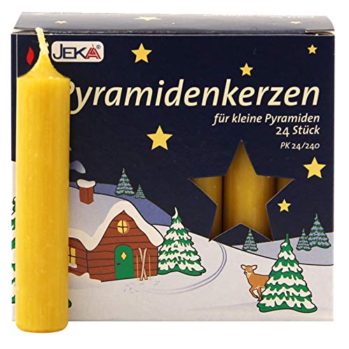 24er Pack Pyramidenkerzen klein, Natur ca. 14 x 74 mm (24 x 24 Stück) Weihnachtskerzen, Adventskerzen, Christbaumkerzen, Baumkerzen, Kerzen von Ebersbacher Kerzen