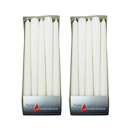 2er Pack Spitzkerzen weiß, ca. 22 x 240 mm (2 x 10 Stück) von Ebersbacher Kerzen