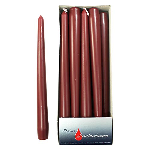 Ebersbacher Kerzen Spitzkerzen Burgund, ca. 22 x 240 mm, 10 Stück/Pack von Ebersbacher Kerzen