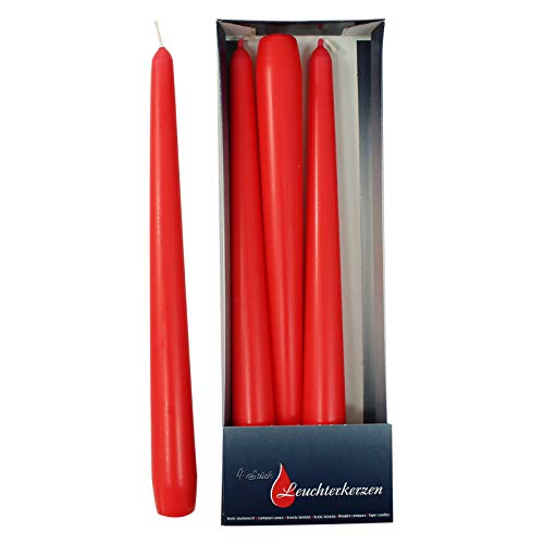 Ebersbacher Kerzen Spitzkerzen rot, ca. 22 x 240 mm, 4 Stück/Pack von Ebersbacher Kerzen