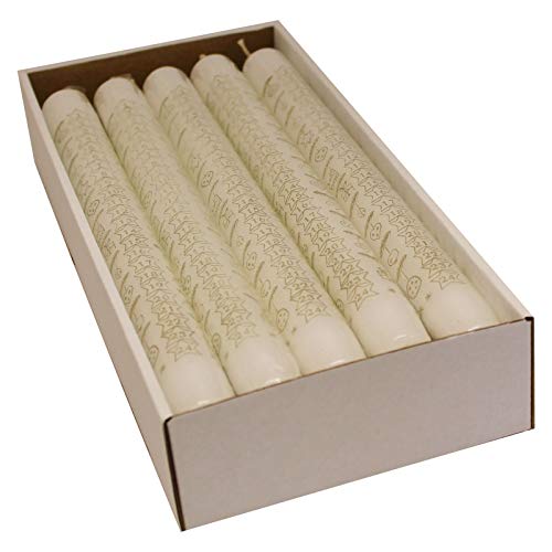 Ebersbacher Kerzenfabrik GmbH Adventskalenderkerzen Sterne weiß mit goldenem Druck 10 Stück ca. (ØxH) 22 x 250 mm von Ebersbacher Kerzenfabrik GmbH