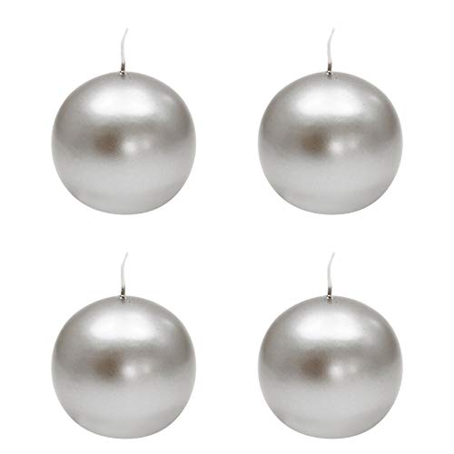 Ebersbacher Kerzenfabrik GmbH Kugelkerzen Silber lackiert, 4 Stück, Größe ca. Ø 80 mm, einzeln in Folie, runde Kerze Weihnachtskerze Adventskerze Ebersbacher Kerzenfabrik GmbH Kugelkerzen Silber lackiert, 4 Stück, Größe ca. Ø 80 mm, einzeln in Folie, runde Kerze Weihnachtskerze Adventskerze von Ebersbacher Kerzenfabrik GmbH