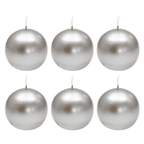 Ebersbacher Kerzenfabrik GmbH Kugelkerzen Silber lackiert, 6 Stück, Größe ca. Ø 80 mm, einzeln in Folie, runde Kerze Weihnachtskerze Adventskerze Ebersbacher Kerzenfabrik GmbH Kugelkerzen Silber lackiert, 6 Stück, Größe ca. Ø 80 mm, einzeln in Folie, runde Kerze Weihnachtskerze Adventskerze von Ebersbacher Kerzenfabrik GmbH