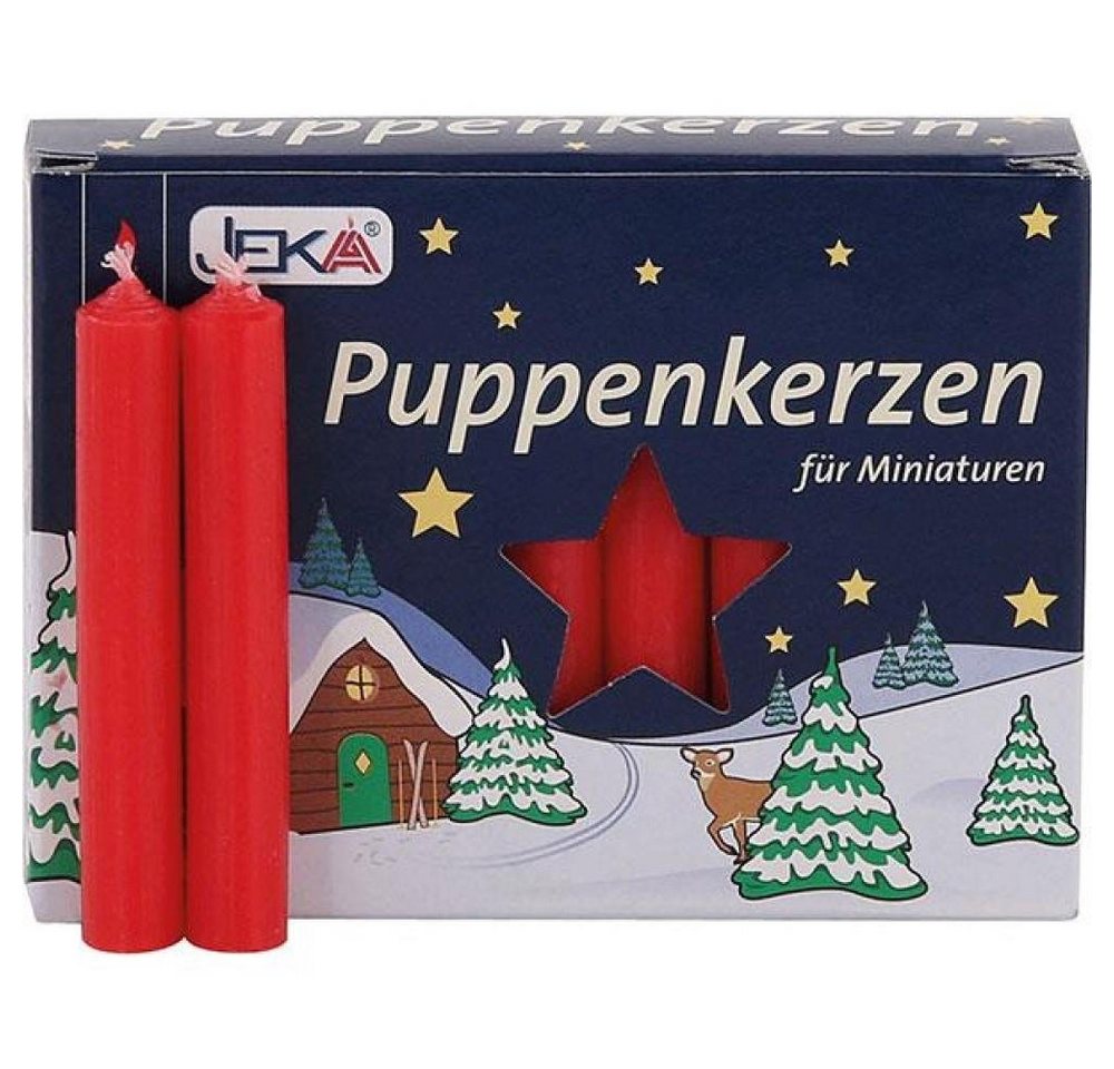 Ebersbacher Kerzenfabrik Adventskerze Puppenkerzen für Miniaturen groß (20-tlg), rot Christbaumkerzen Miniaturkerzen Minikerzen von Ebersbacher Kerzenfabrik