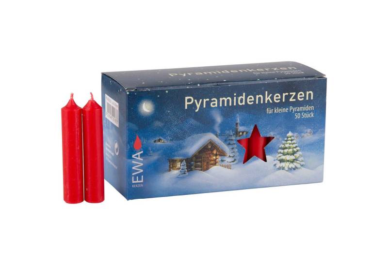 Ebersbacher Kerzenfabrik Weihnachtspyramide Hochwertige Pyramidenkerzen rot - 1,4cm Durchmesser von JEKA Ebersbach von Ebersbacher Kerzenfabrik