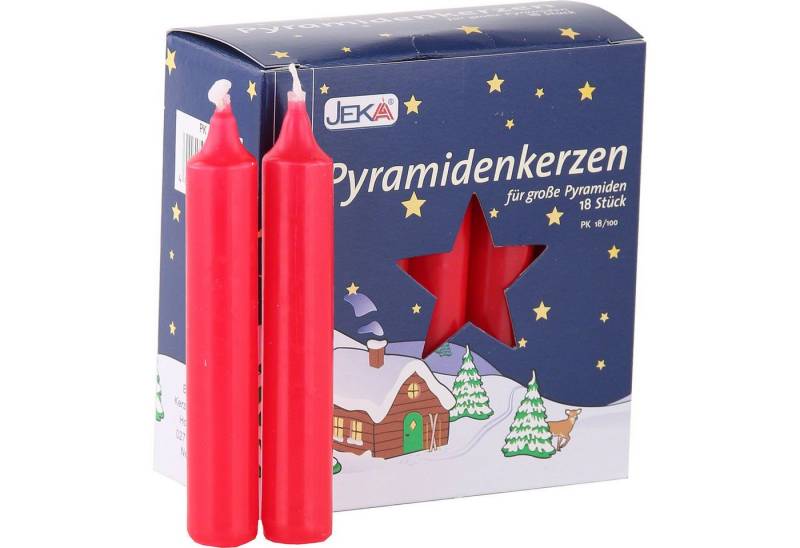 Ebersbacher Kerzenfabrik Weihnachtspyramide Hochwertige Pyramidenkerzen rot - 1,7cm Durchmesser von JEKA Ebersbach von Ebersbacher Kerzenfabrik