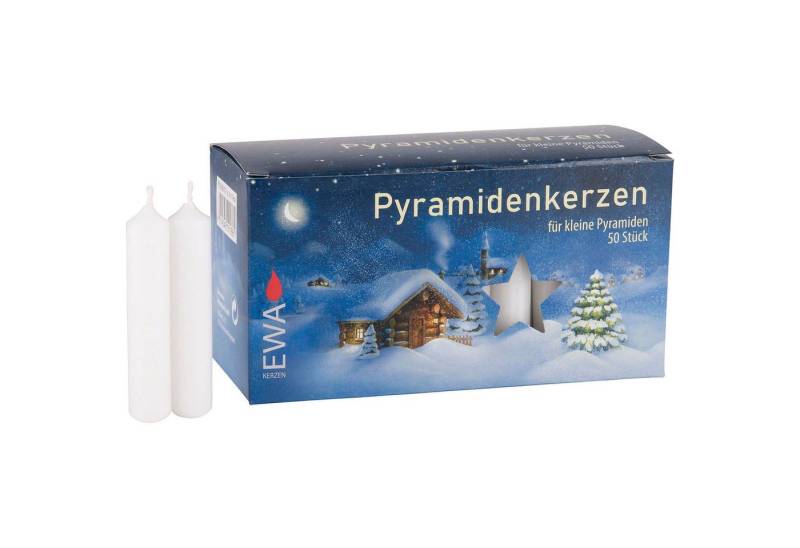 Ebersbacher Kerzenfabrik Weihnachtspyramide Hochwertige Pyramidenkerzen weiß - 1,4cm Durchmesser von JEKA Ebersbac von Ebersbacher Kerzenfabrik